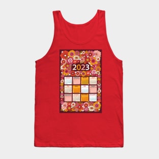 Floral 2023 Calendar Wall Hanging Tank Top